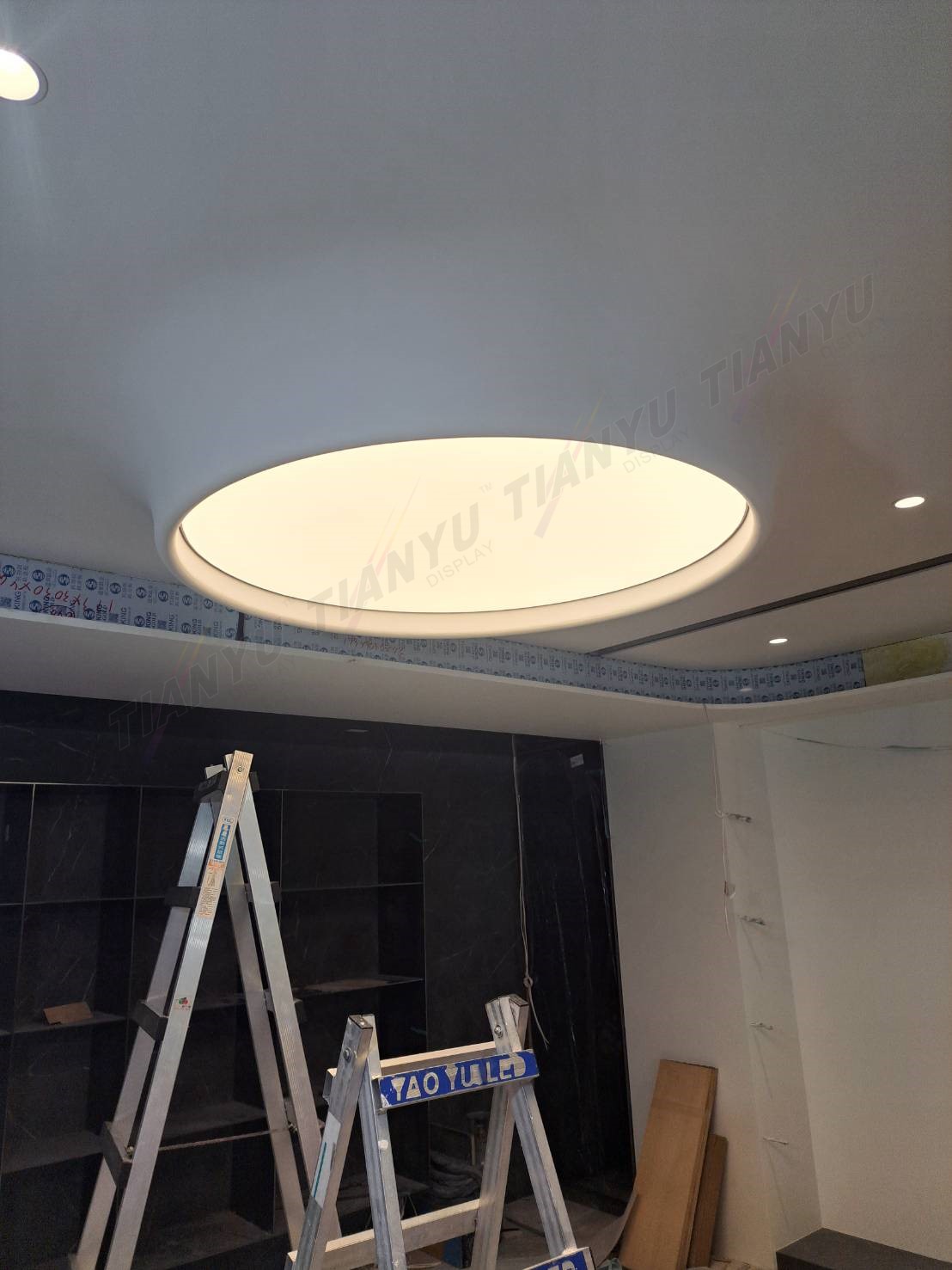 LED天花板卡布燈箱-軟膜燈箱客戶見證 Soft film light box,LED fabric light box