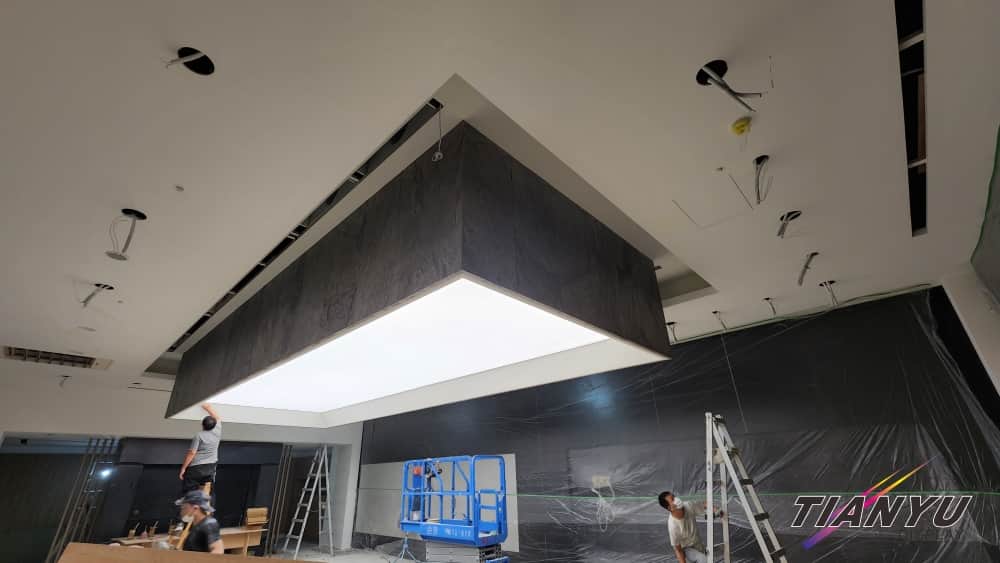 天域LED天花板卡布燈箱-軟膜燈箱客戶見證影片 Soft film light box,LED fabric light box-1