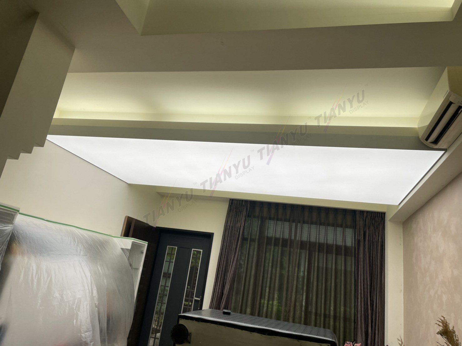 LED天花板卡布燈箱-軟膜燈箱客戶見證 Soft film light box,LED fabric light box