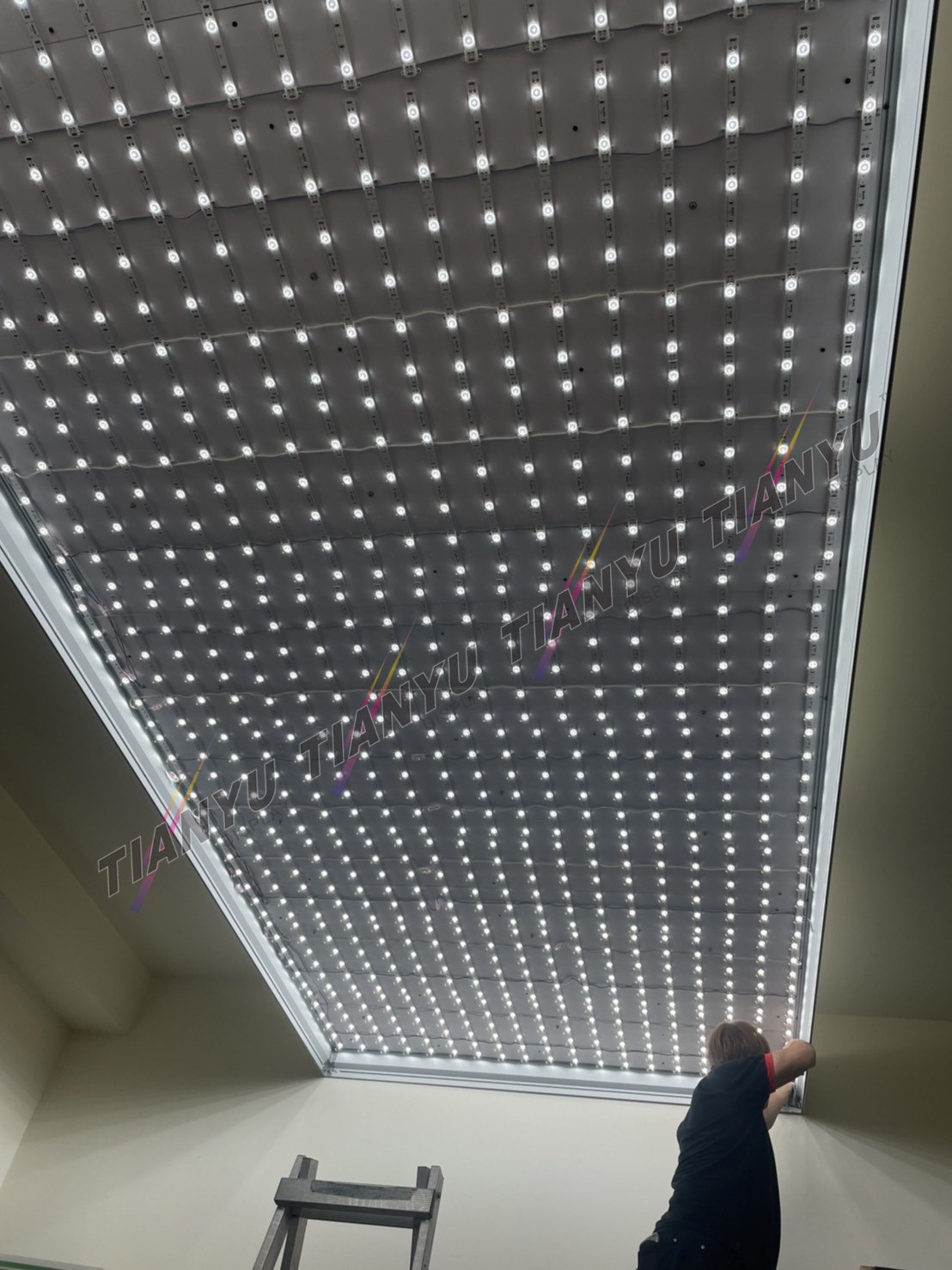 LED天花板卡布燈箱-軟膜燈箱客戶見證 Soft film light box,LED fabric light box