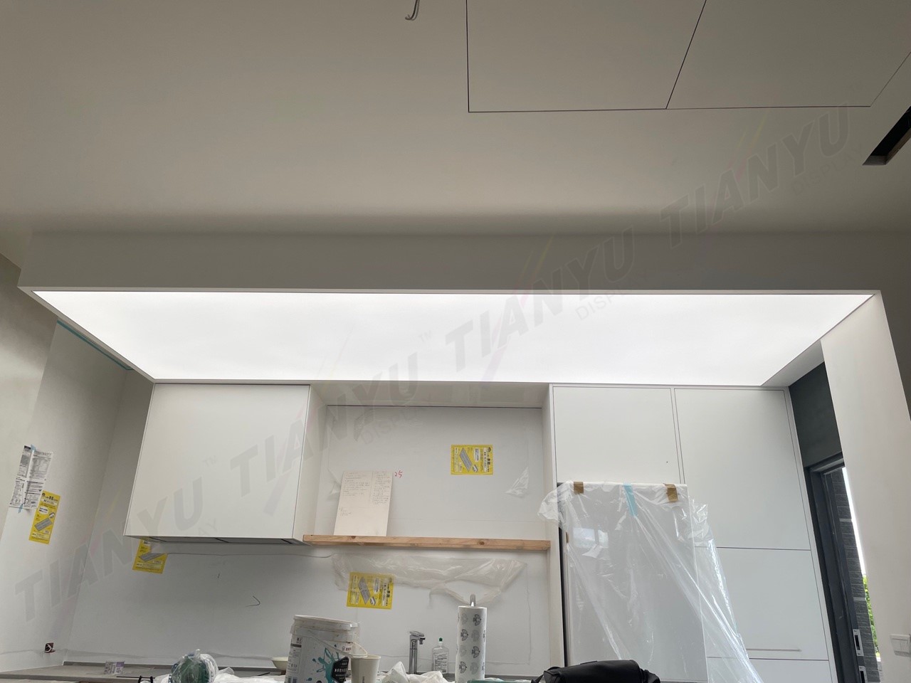 LED天花板卡布燈箱-軟膜燈箱客戶見證 Soft film light box,LED fabric light box