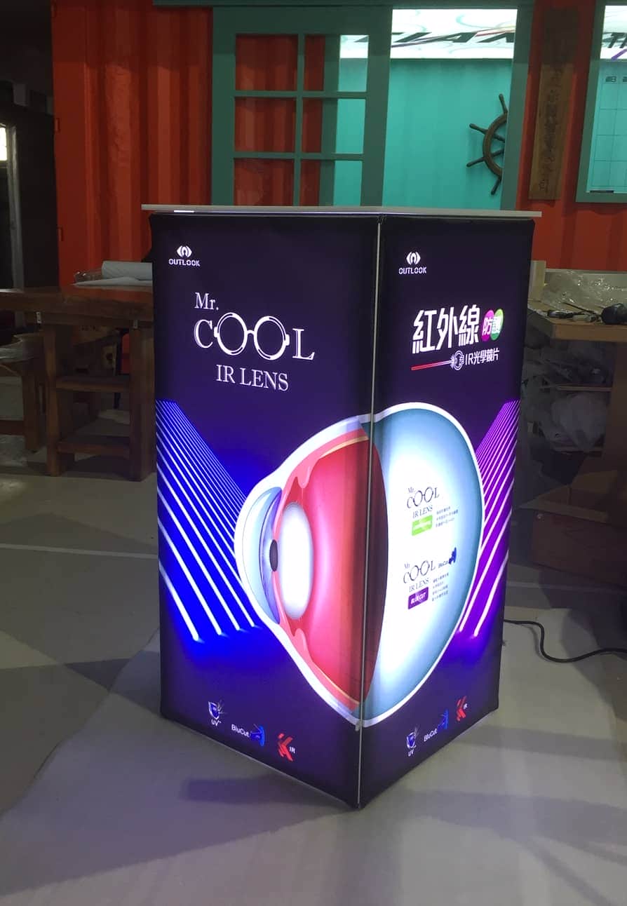 LED卡布燈箱展示桌 LED fabric light box desk