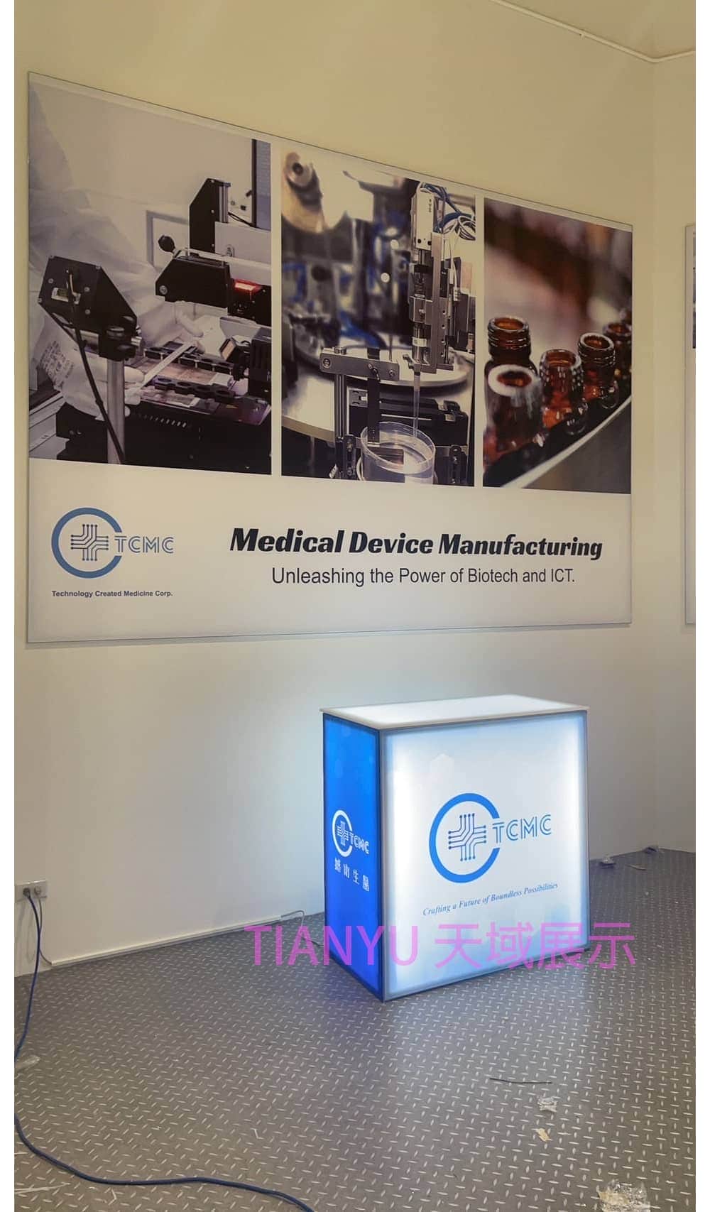 LED卡布燈箱展示展台桌 LED fabric light box desk