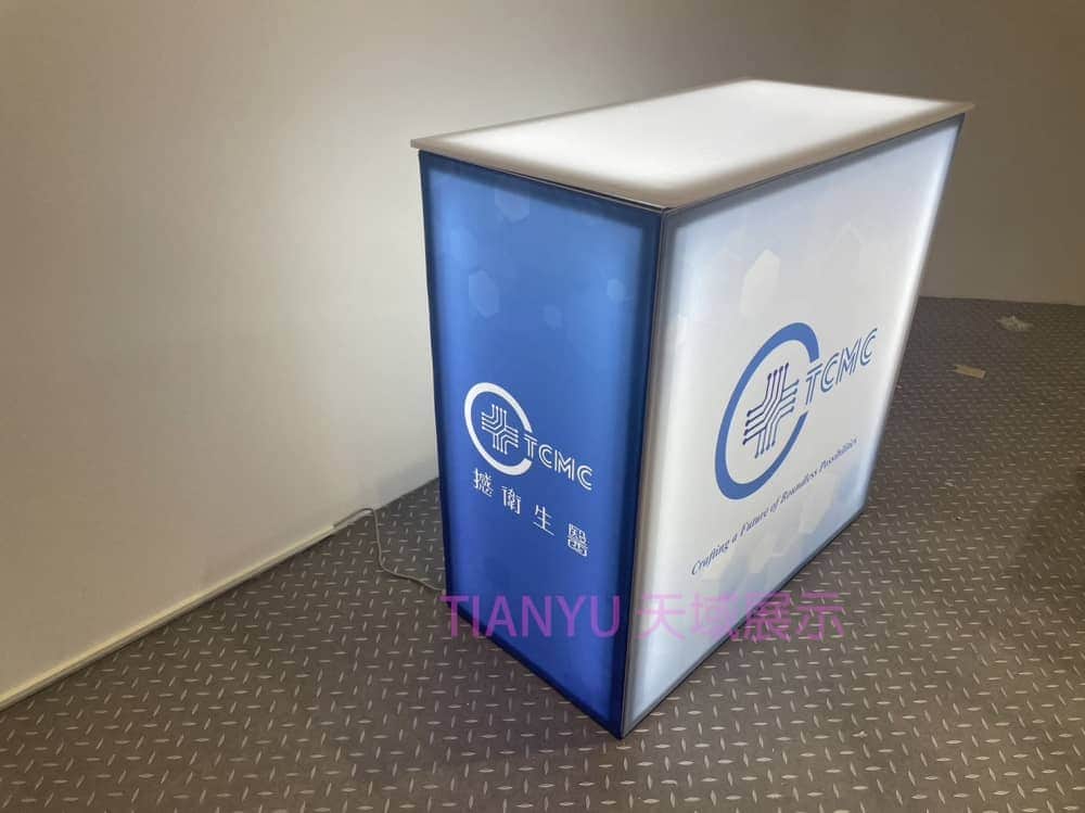LED卡布燈箱展示展台桌 LED fabric light box desk