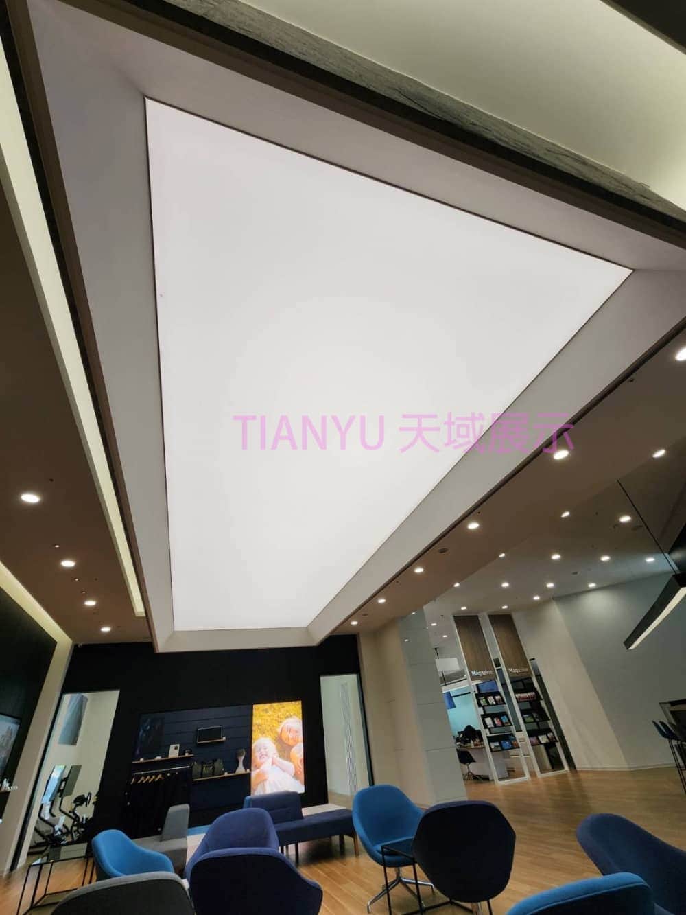 LED天花板卡布燈箱-軟膜燈箱客戶見證 Soft film light box,LED fabric light box