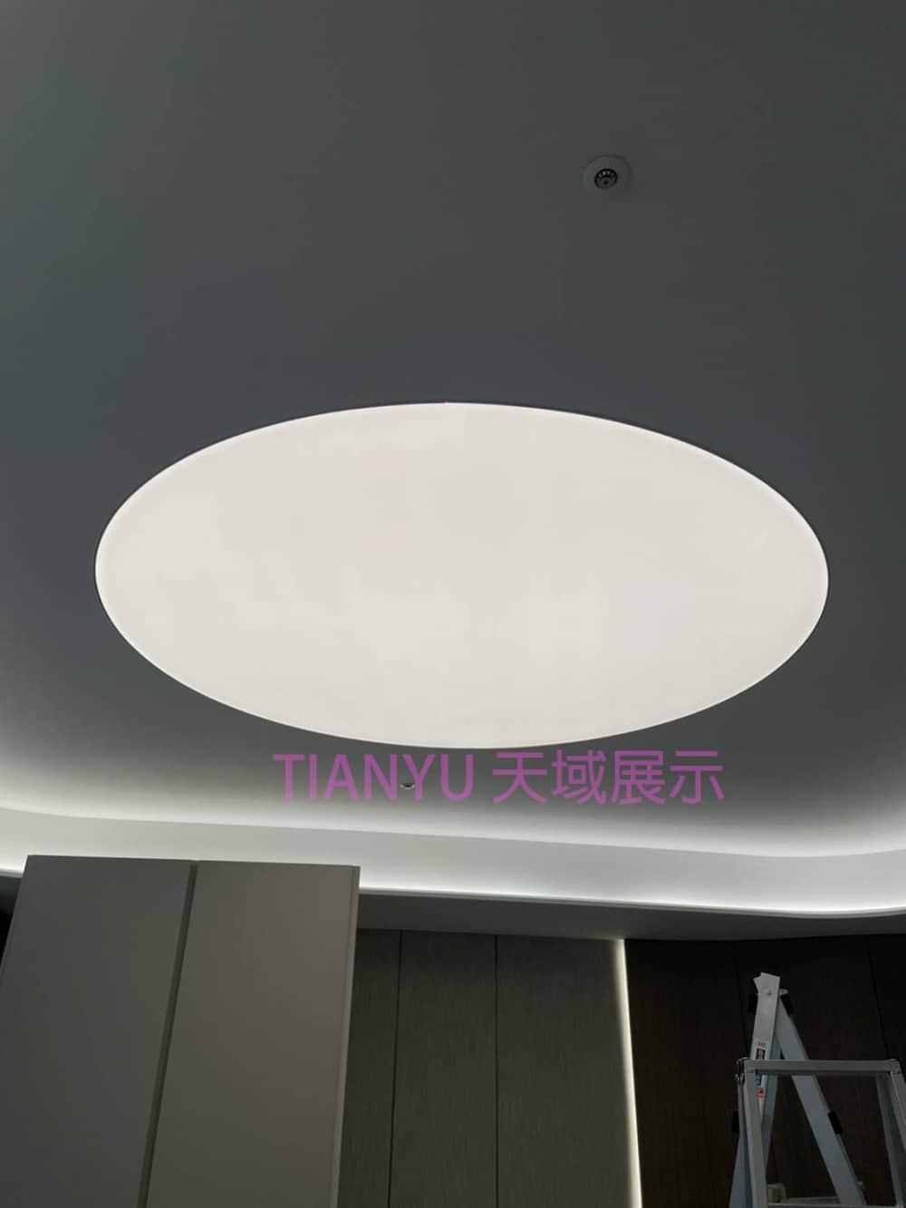 LED天花板卡布燈箱-軟膜燈箱-圓形客戶見證 Soft film light box,LED fabric light box-1