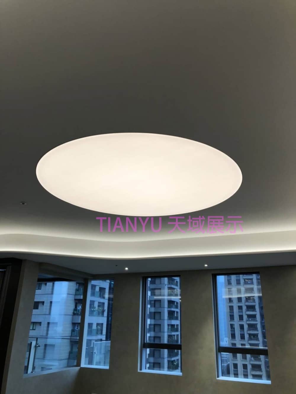 LED天花板卡布燈箱-軟膜燈箱-圓形客戶見證 Soft film light box,LED fabric light box-2