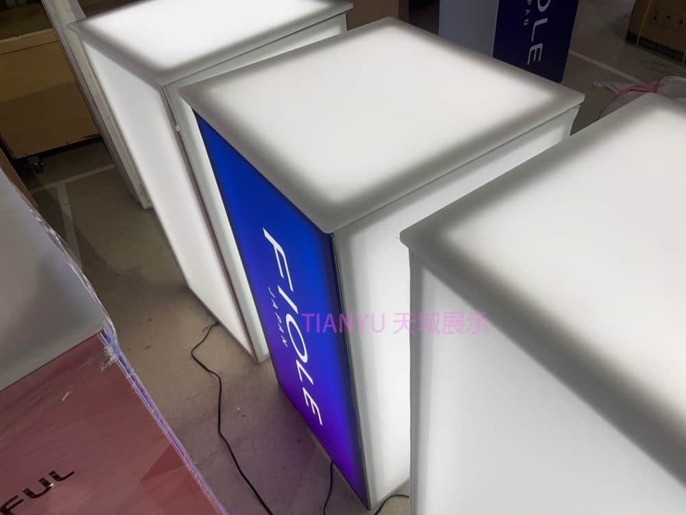 LED卡布燈箱展示桌 LED fabric light box desk-3