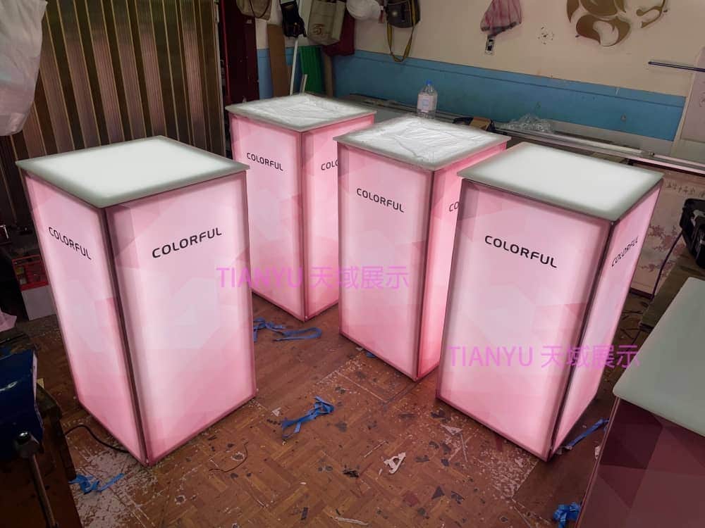 LED卡布燈箱展示桌 LED fabric light box desk-1
