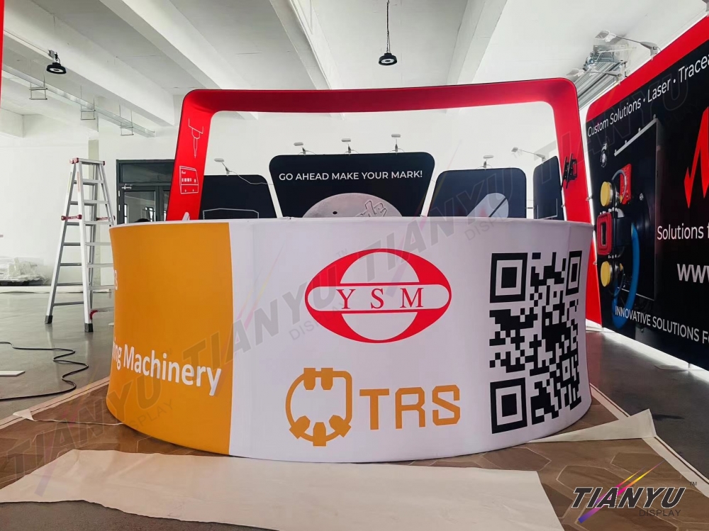 快幕秀展覽牆 Portable Exhibition Booth Background 圓環型吊頂款式-4